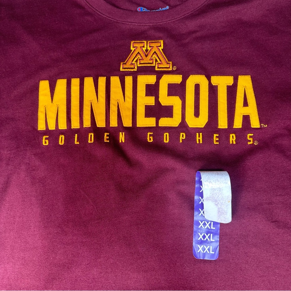Minnesota Golden Gophers Champion T-Shirt Short Sleeve Men's Maroon New Size 2XL - Picture 2 of 7